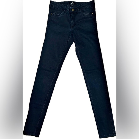 H&M Black size 4 Super Skinny High waisted stretch legging jeans EUC - Picture 2 of 4